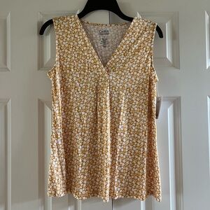 Kohl’s Women’s Croft & Barrow Yellow & White Soft Tank Top Size Small